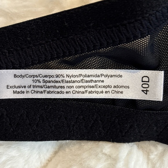 Adore Me Womens Black Lace Mesh  Underwire Back Closure Bra 40D Coquette - Picture 12 of 13